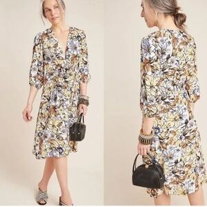 NWT ANTHROPOLOGIE x Faithfull the brand Chloe Midi Dress US 8 Small